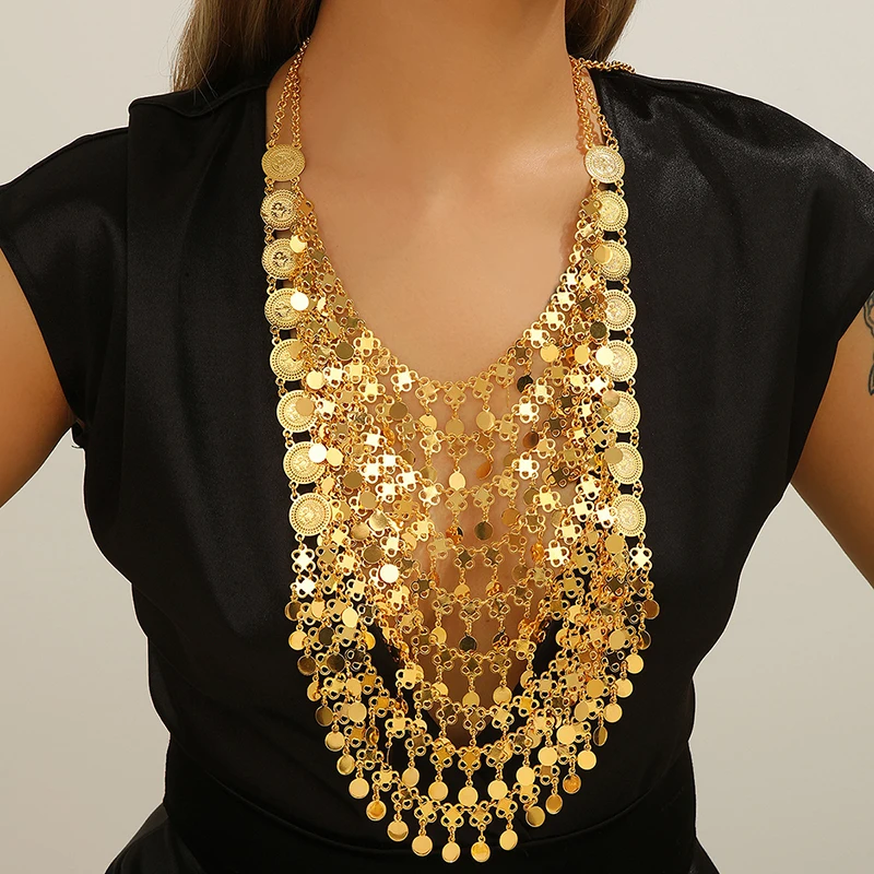 Ethnic Fashion Co In - Golden Middle East Dubai Multi-layer Tassel
