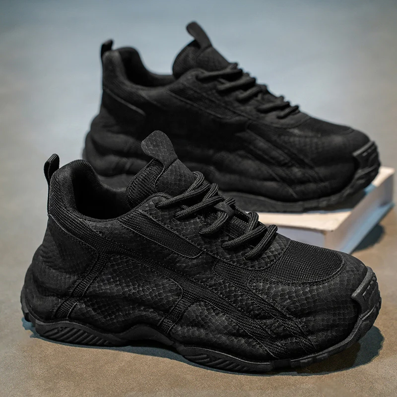 

Sports and leisure shoes, men's shoes, marathon oversized air cushioned shoes, fly woven all season rubber, wear-resistant, anti