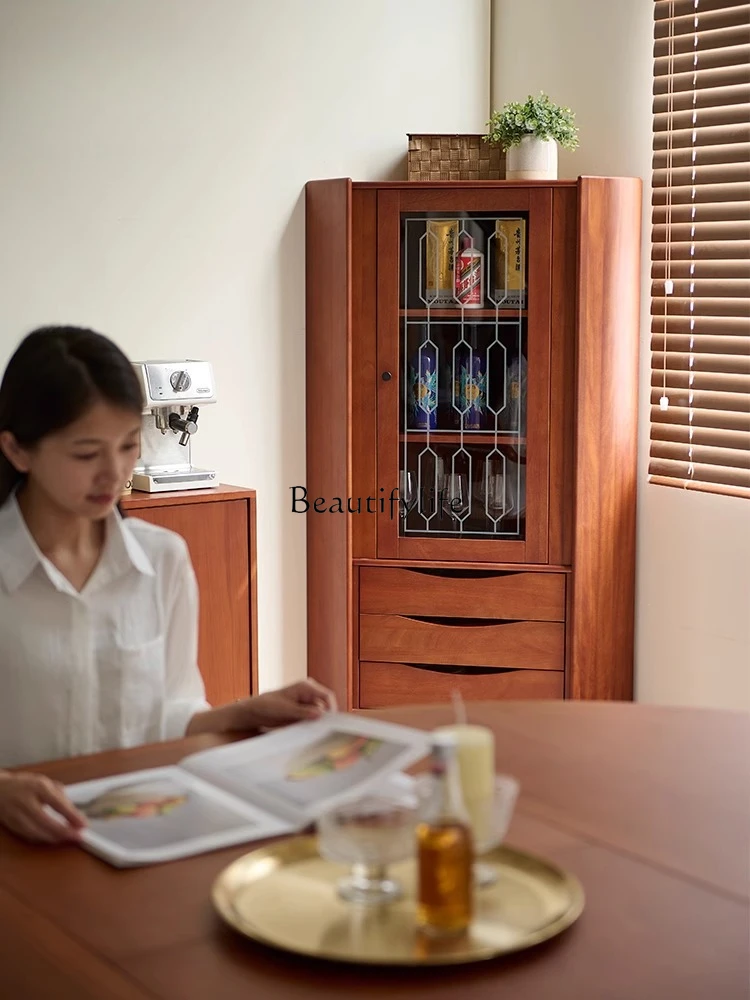 02Bauhaus medieval style all solid wood corner cabinet wine corner  restaurant triangle cabinet retro locker