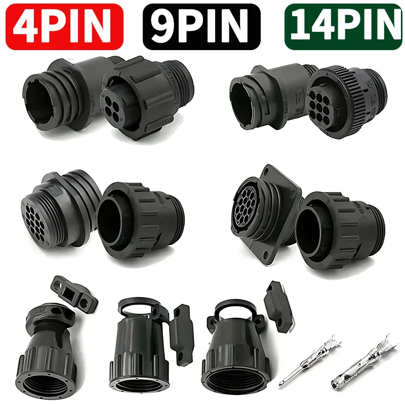 

4P/9P/14P Circular Connector Kit, AMP TE Type 182919-1 206153-1, SMT Equipment & Car Sensor Plug Socket with Pins
