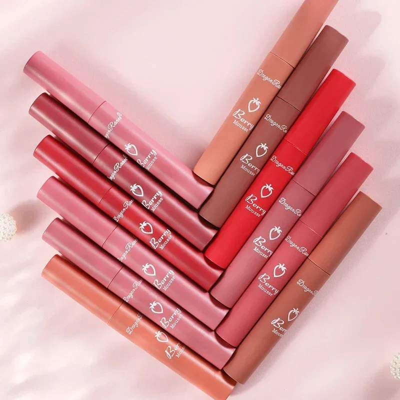 Waterdichte Fluwelen Matte Nude Lipgloss Sexy Langdurige Non-Stick Cup Nude Rode Vloeibare Lippenstift Make-Up Voor Vrouwen Korea Cosmetisch