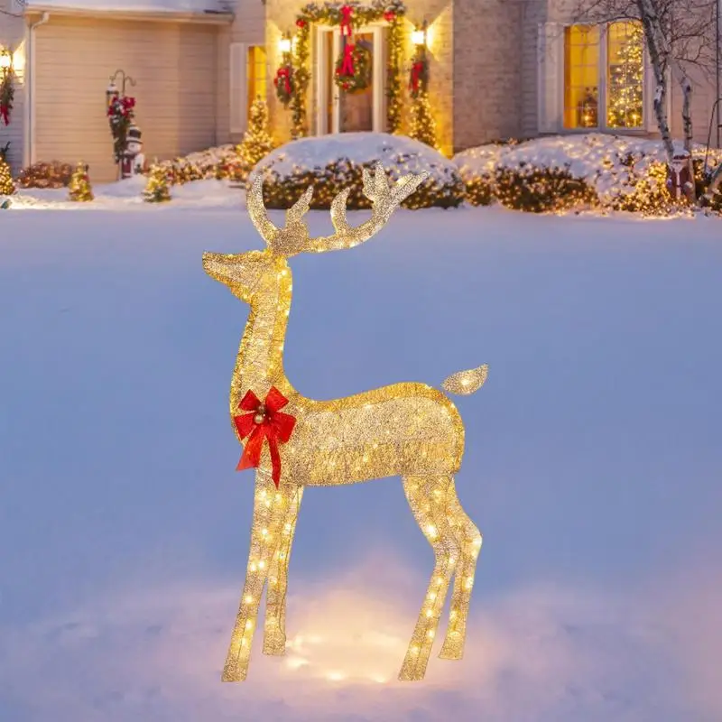 Christmas LED Light Luminous Deer Garden Decoration Xmas Ornament Happy New Year Home Yard Decoration Christmas Lighting Deer