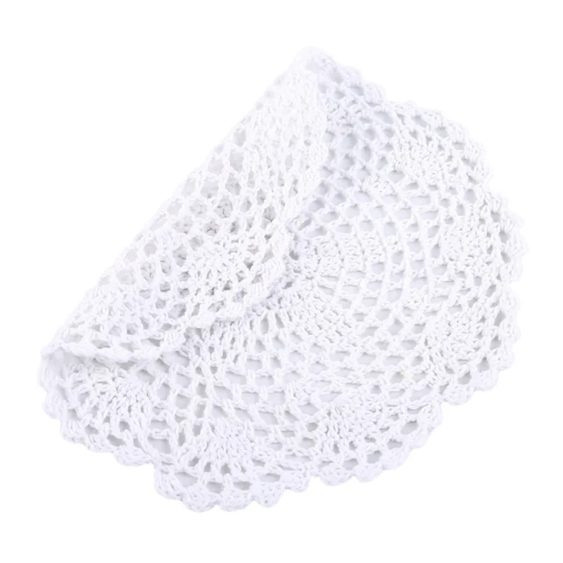 1PC Round Hand Crocheted Vintage Crochet Table Place Mat Wedding Napkins Cloth Lace Placemats Decoration