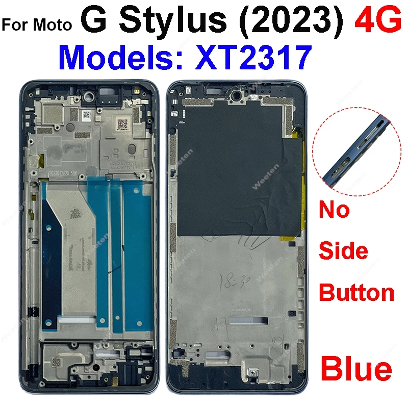 شاشة أمامية إطار متوسط الحافة لموتورولا موتو G ستايلس 5G 2020 2021 2022 2023 XT2043 XT2317 XT2131 XT2215 XT2315-1 أجزاء