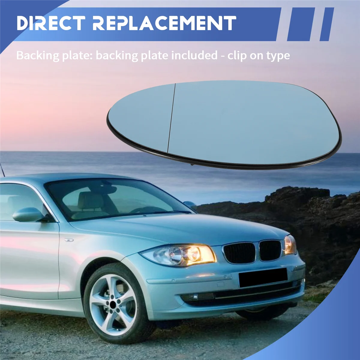 

N29R_RB Right Driver Blue Wing Door Mirror for E81 E87 E82 E46 E90 E92 Z4 E85