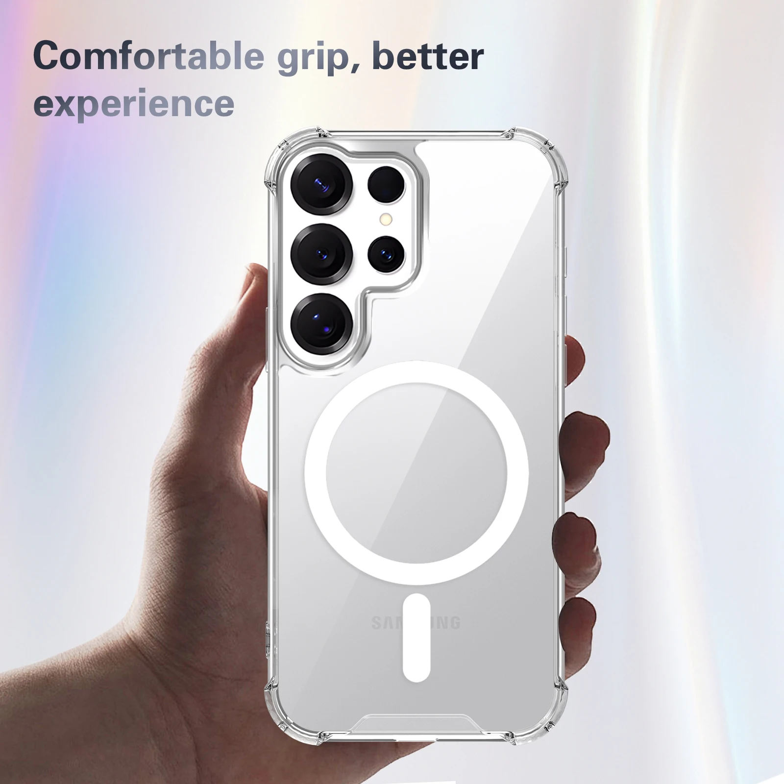 Luxurious Transparent Magnetic Phone Case For Samsung S26 S25 S24 S23 S22 S21 S20 Ultra Plus FE 5G Acrylic Anti Drop Back Cover