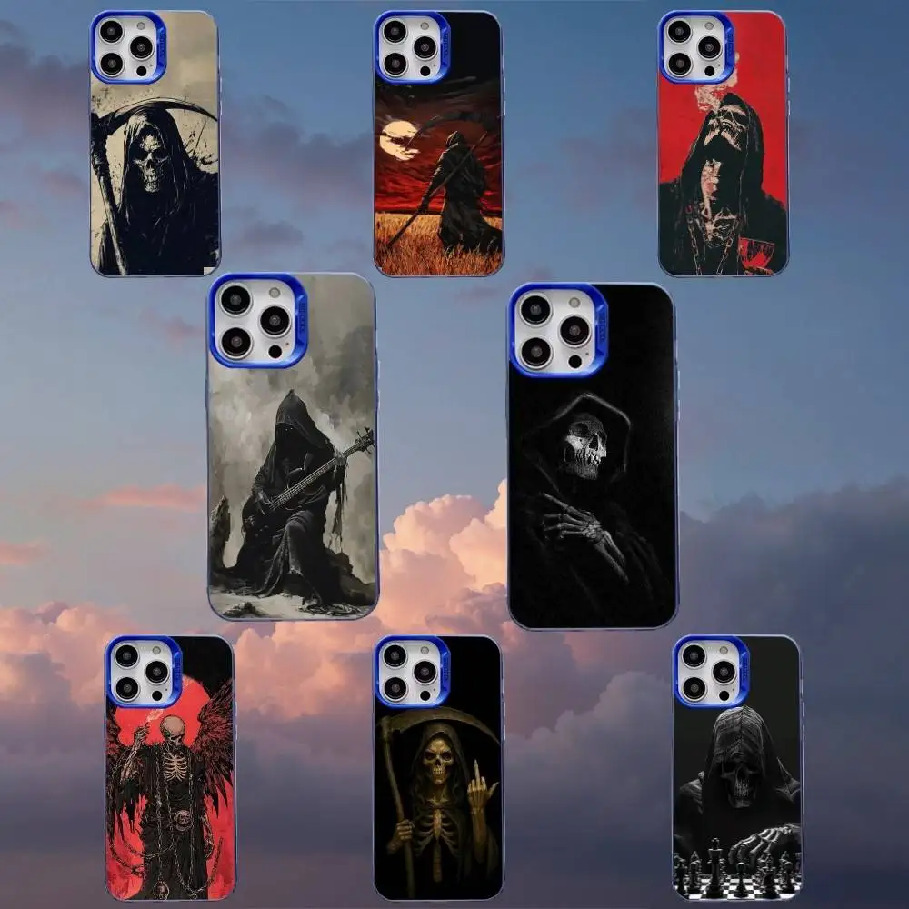 

G-Grim Reaper Phone Case For iPhone 16,15,14,13,12,11,Mini,Pro,MAX Black Matte Shockproof Cover