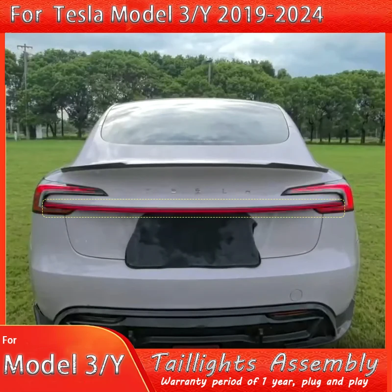 For Tesla Model 3+ 2024 with modification, featuring LED daytime running lights, brake lights and sequential turn signals