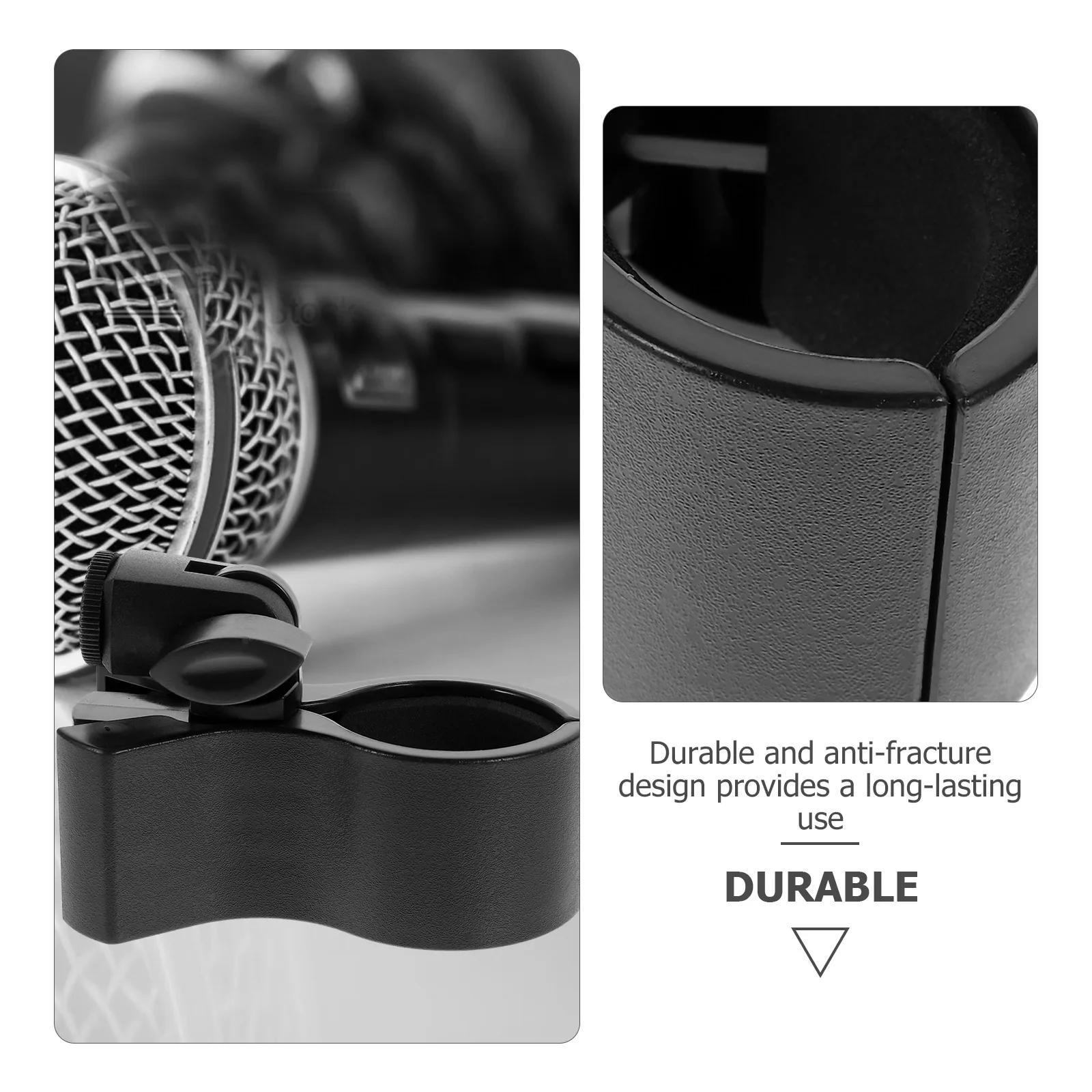 

Universal Microphone Clip Clamp Multi-Use Spring-Loaded Durable Plastic Mic Holder For Wireless Handheld Microphones Reliable