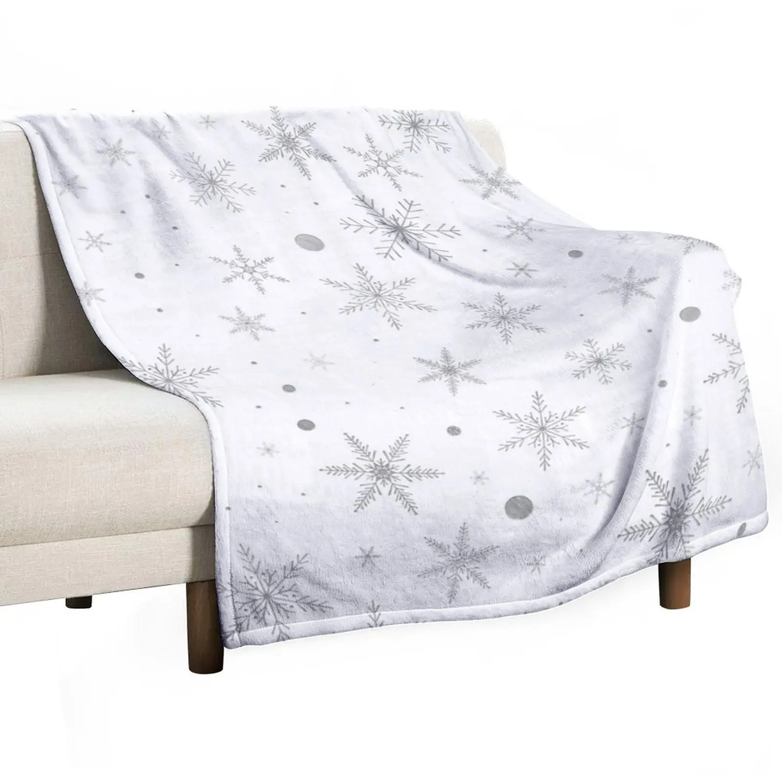 

Twinkle Snowflake -Silver Grey & White- Throw Blanket Blankets For Sofas Moving Blankets For Baby Baby Blankets