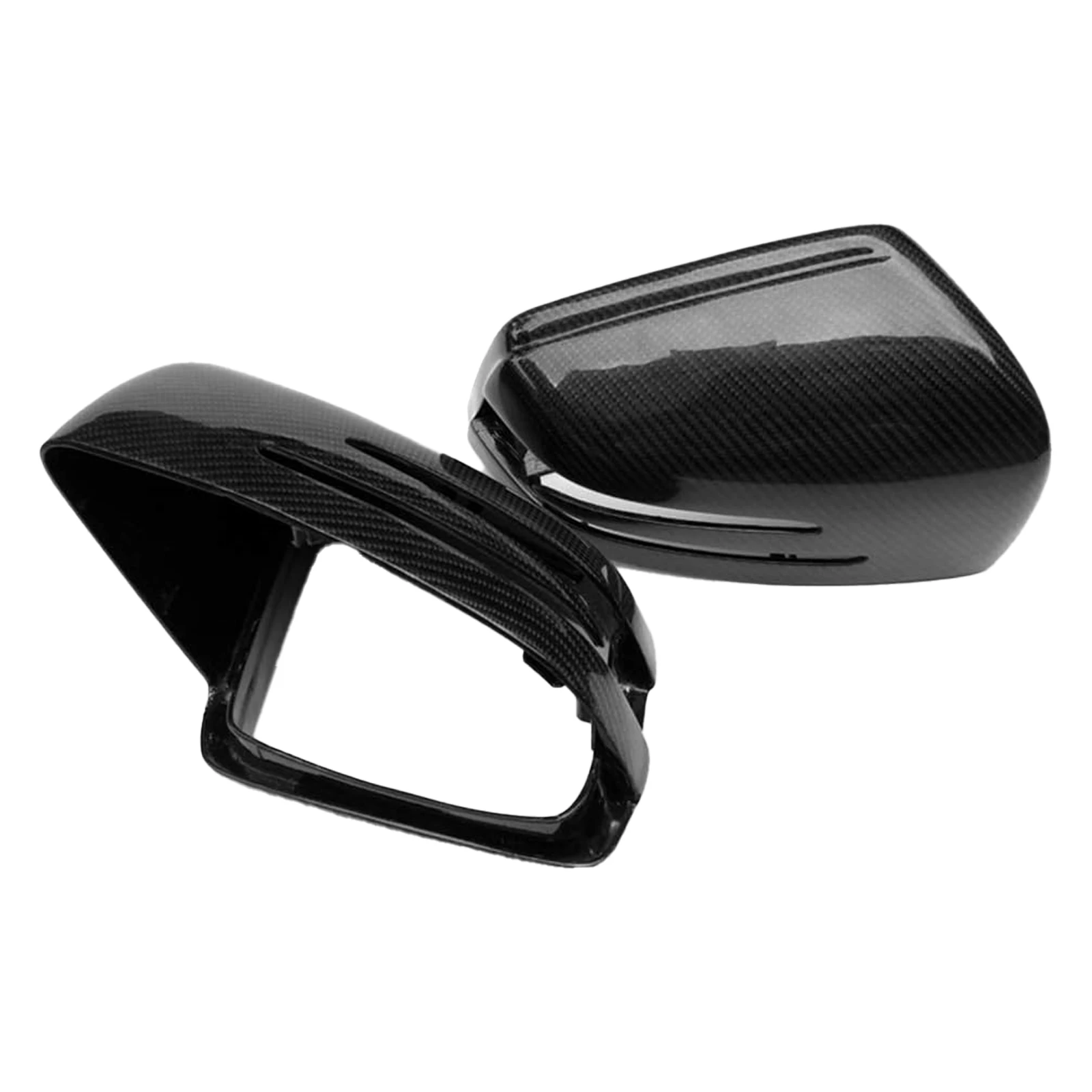 Carbon Fiber Side View Mirror Cover Caps Compatible for W463 X166 W251 2012-2018 2PCS L+R Side Replacement Mirror Caps