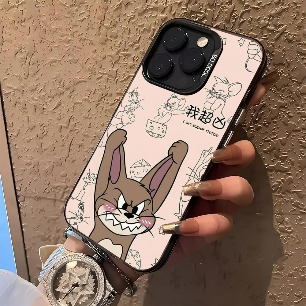 Cartoon T-T-TomS J-J-JerryS Phone Case for iphone 18 17 16 E 15 14 13 12 Pro Max Air Plus mini black silver hard shell Cover view 6