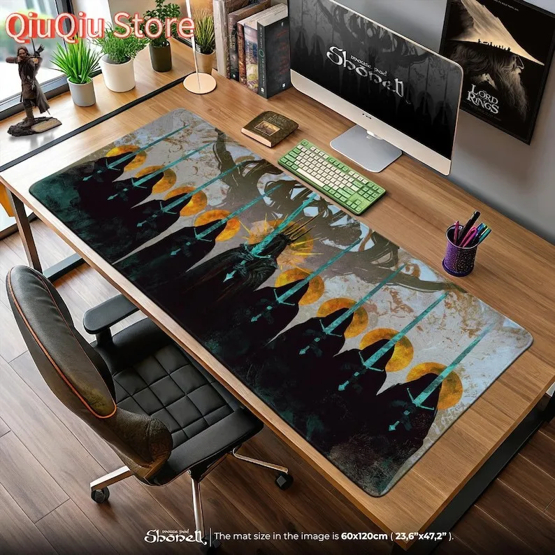 

Dark Nazgûl Lord of the Rings Mouse Pad - Ringwraith Crowned Sauron Gaming Desk Mat, Tolkien Decor, Fantasy Gift