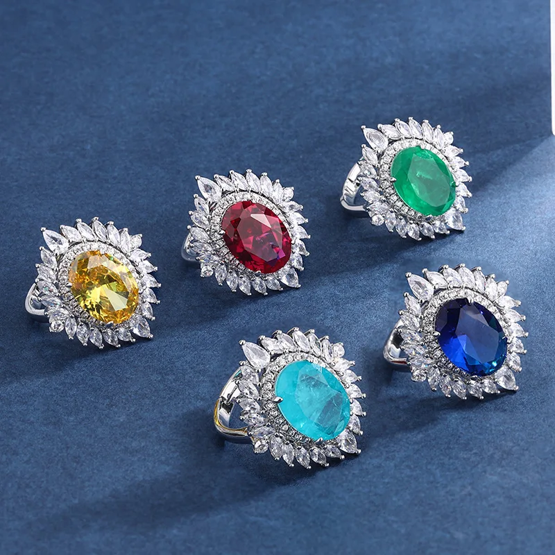 

Hot-selling vintage-style colored gemstone ring with adjustable , main stone size 10*14