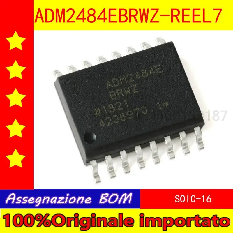 

5PCS/LOT Home furnishings ADM2484EBRWZ - REEL7 SOIC - 16 full/half duplex RS - 485 transceiver