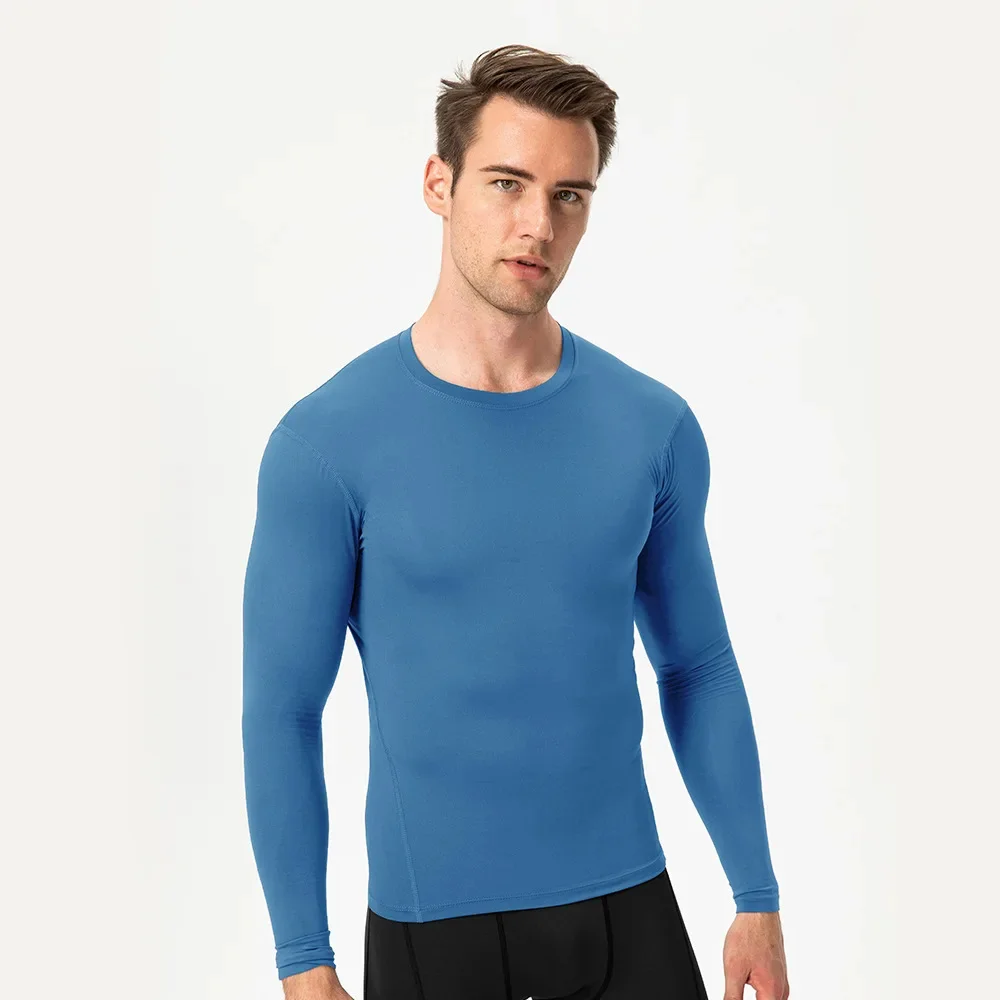 

Men Compression Sport Shirs Quick Dry Bodybuilding Shir Man Long Sleeve Running Finess Top Gym Fooball Sporswear