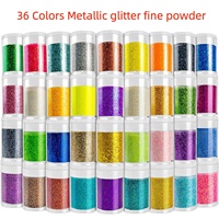 Ultra Fine Glitter 36Colors Set, Holographic Glitter Powder for,Epoxy Resin Arts and Crafts Glitter,Glitter for Nail Makeup