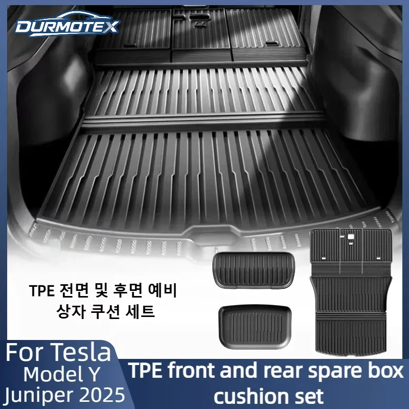 For New Tesla Model Y Juniper 2025+ Trunk Mat TPE Waterproof Anti-Slip Anti-Scratch Integrated Cargo Liner Car Backrest Pad