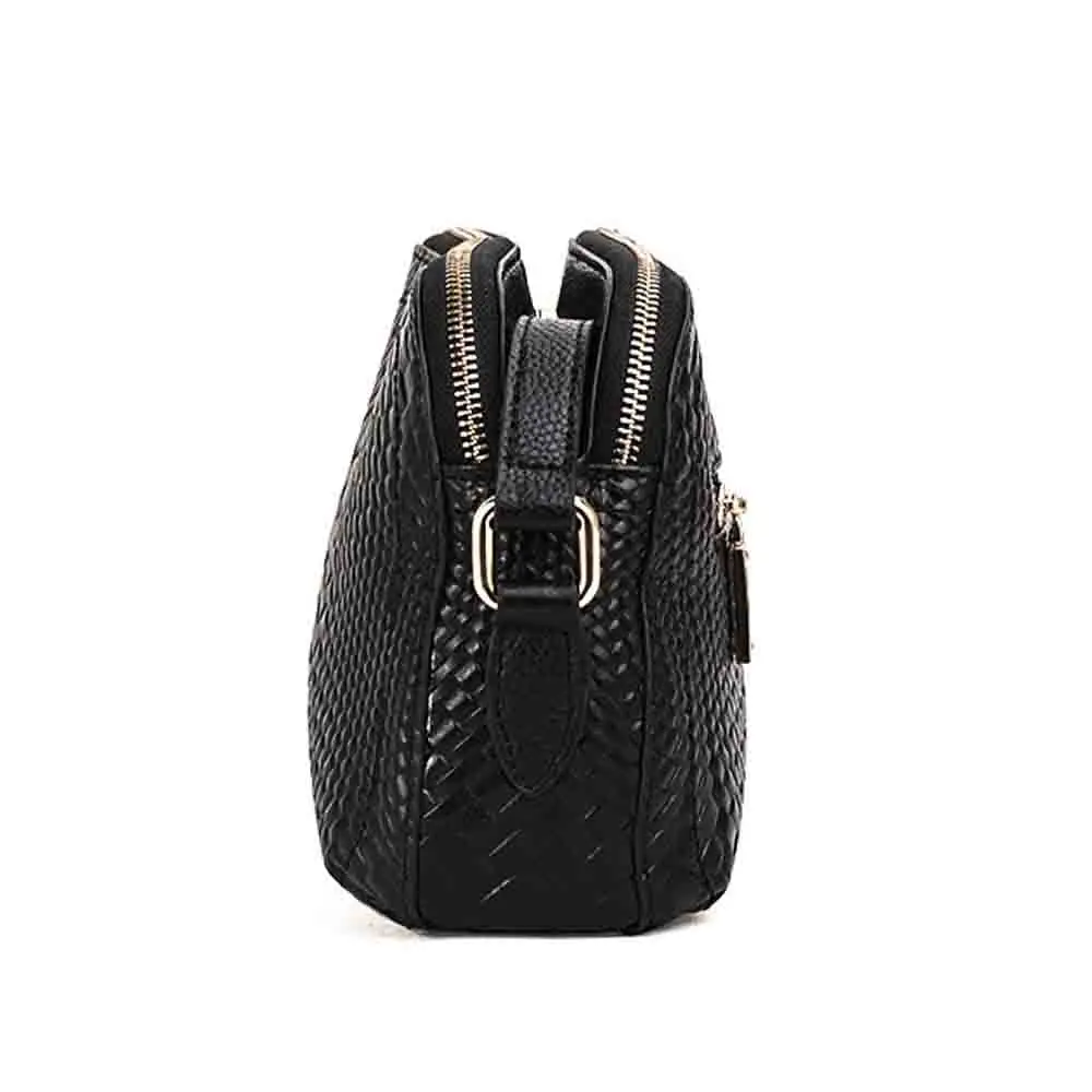 Motingsome Knited Series Genuine Leather Woman Shoulder Bag Crossbody Luxury Cowhide Woven Ladies Daily Purses Black 2022 New