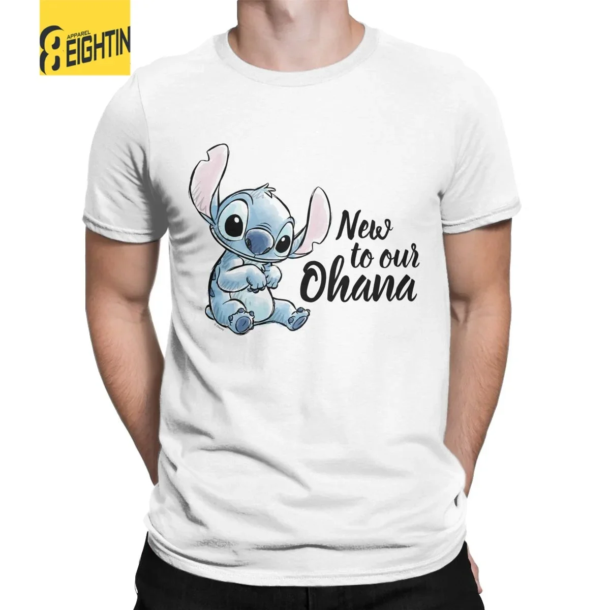 Men's Lilo & Stltgh New To Our Ohana Baby T Shirt 100% Cotton Clothes Novelty Short Sleeve Crewneck Tee Shirt Plus Size T-Shirt