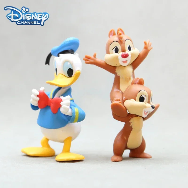 7 cm Disney Kawaii Donald Duck Chip Dale Actionfigur Mini Modell Hobby Spielzeug Geburtstagsgeschenk Kuchen Party Dekoration Kinder Charm Puppe