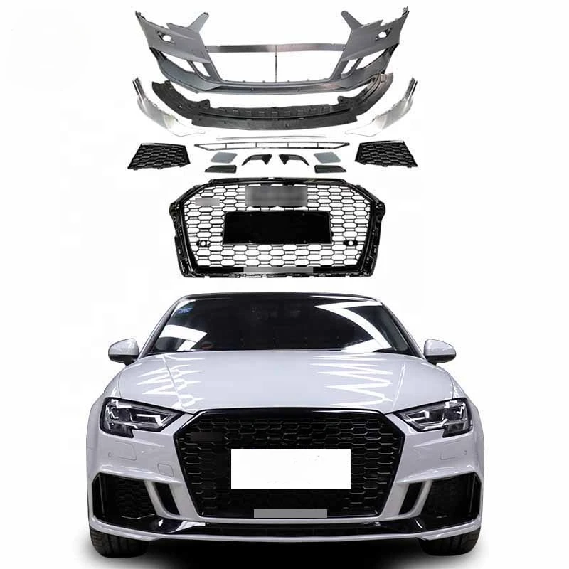 

High quality parts Front car bumpers for 2017-2019 A3 S3 upgrade RS3 body kits with Grill Front bumper