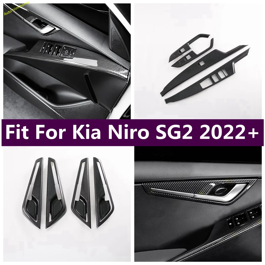 Maniglia per porta interna Ciotola/Finestra Interruttore di sollevamento in vetro Pulsante di copertura Trim adatto per Kia Niro SG2 2022 2023 Accessori interni