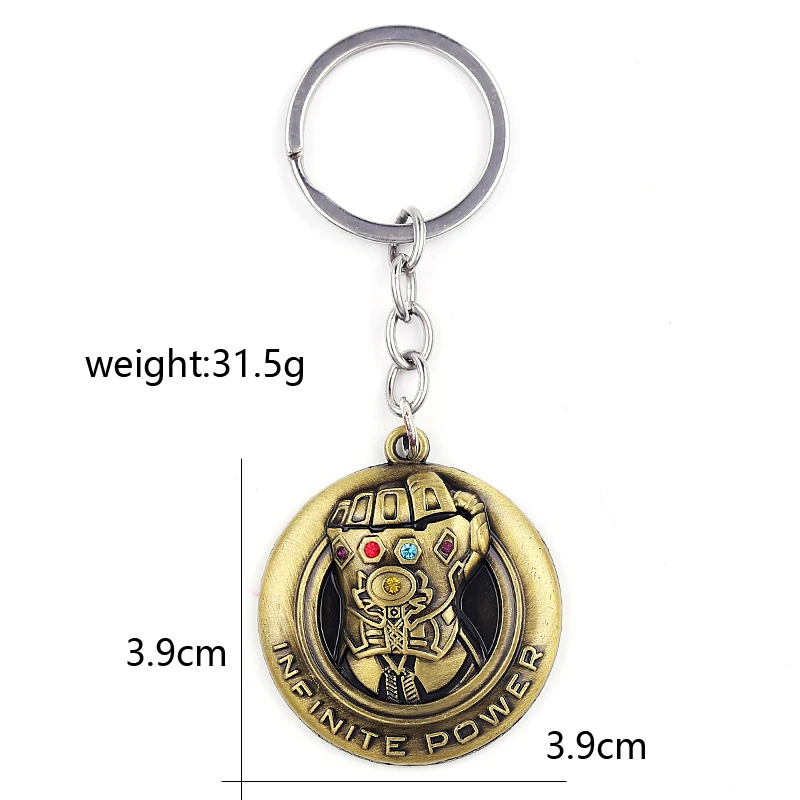 Disney Marvel Avengers Thanos Infinity Glove Key Chain Around The Movie Metal Pendant Keychain Fist Keyring Car Keychain