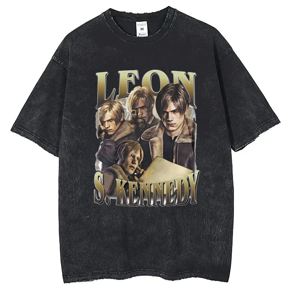 leon kennedy Cotton High Quality EU Size tshirt comic summer anime men top comic man clothing