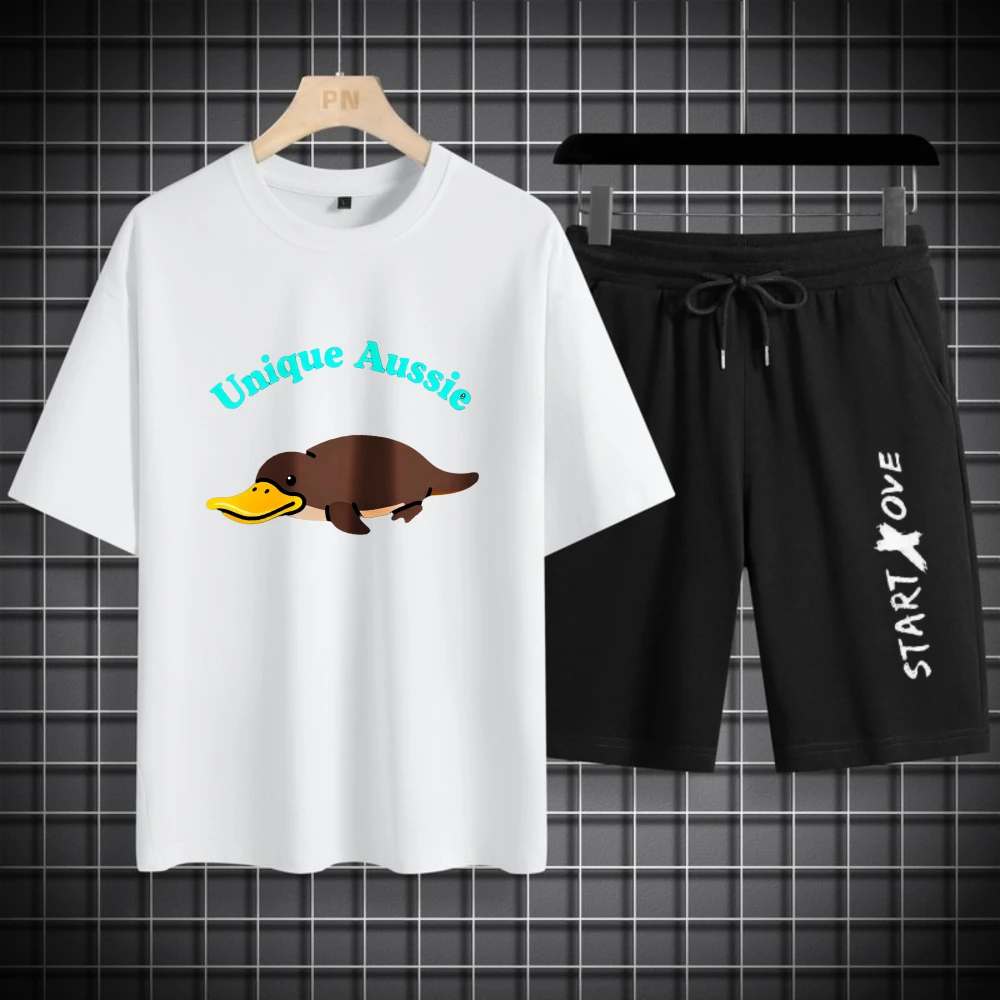 Men's T-shirts Sets clothing set Breathable Short Sleeve+ Shorts Outfit Fashion Polyester football Summer