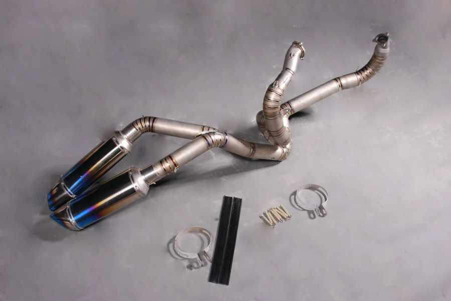 High Performance After Market Modified Titanium Exhaust Muffler Pipe Slip-on System For 939cc Sport Bike, Carbon Fiber , Racing