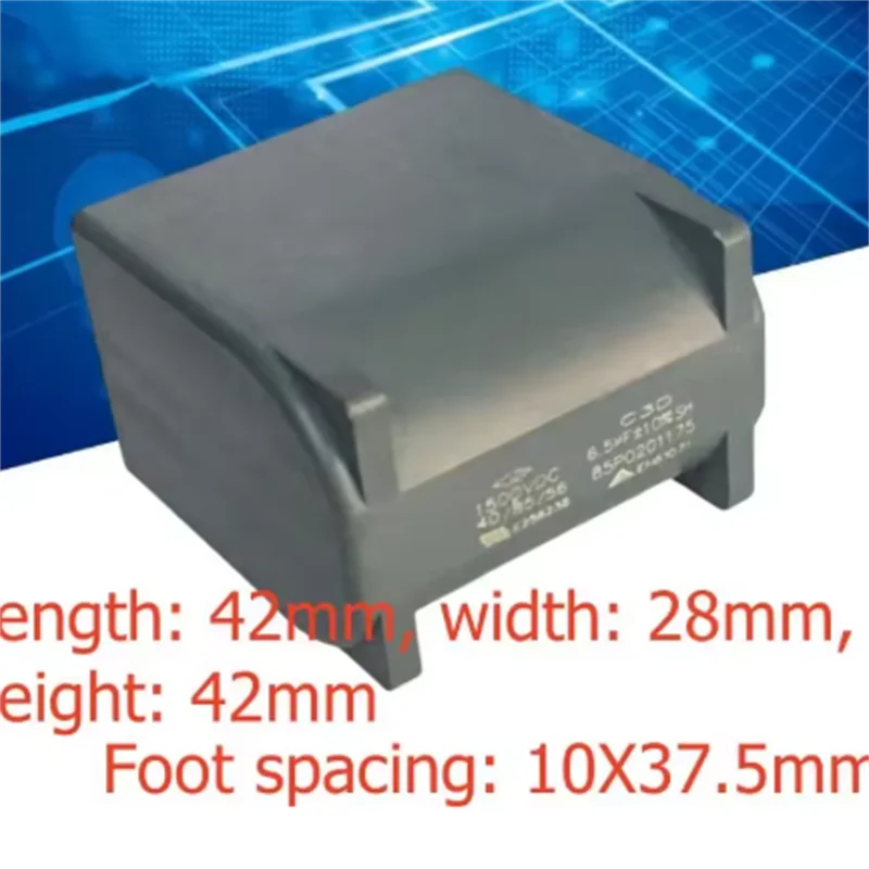 

2PCS C3D 6.5UF 1500V DC thick copper pin high voltage shutdown pole-less capacitor