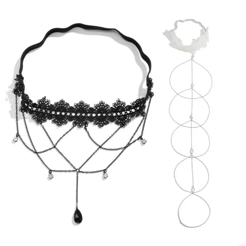 50LE LACE ELASTIC LEGH Rantai Wanita Rantai Tassels Tassels Rantai Malam Untuk Malam dan Acara