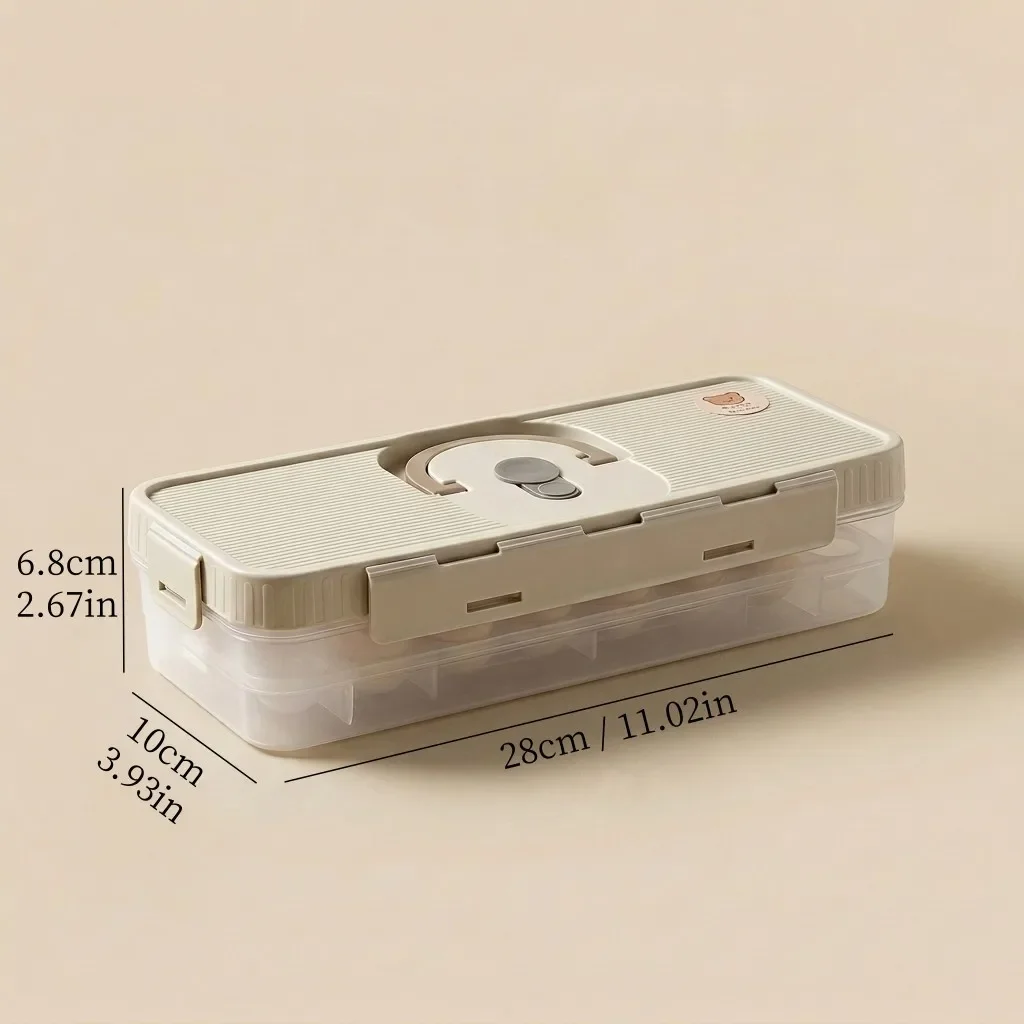 Stapelbare eierdoos, koelkastorganizer, transparante plastic voedselcontainers met deksels, draagbare keukenaccessoires voor de koelkast.