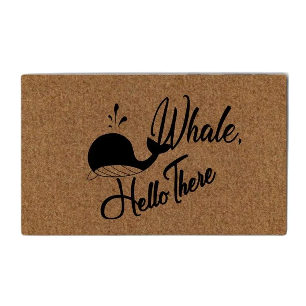 

Whale Hello There Funny Doormat Outdoor Indoor Porch Patio Party Cartoon Home Decor Floor Door Mat Rug Rubber Non Slip Mat