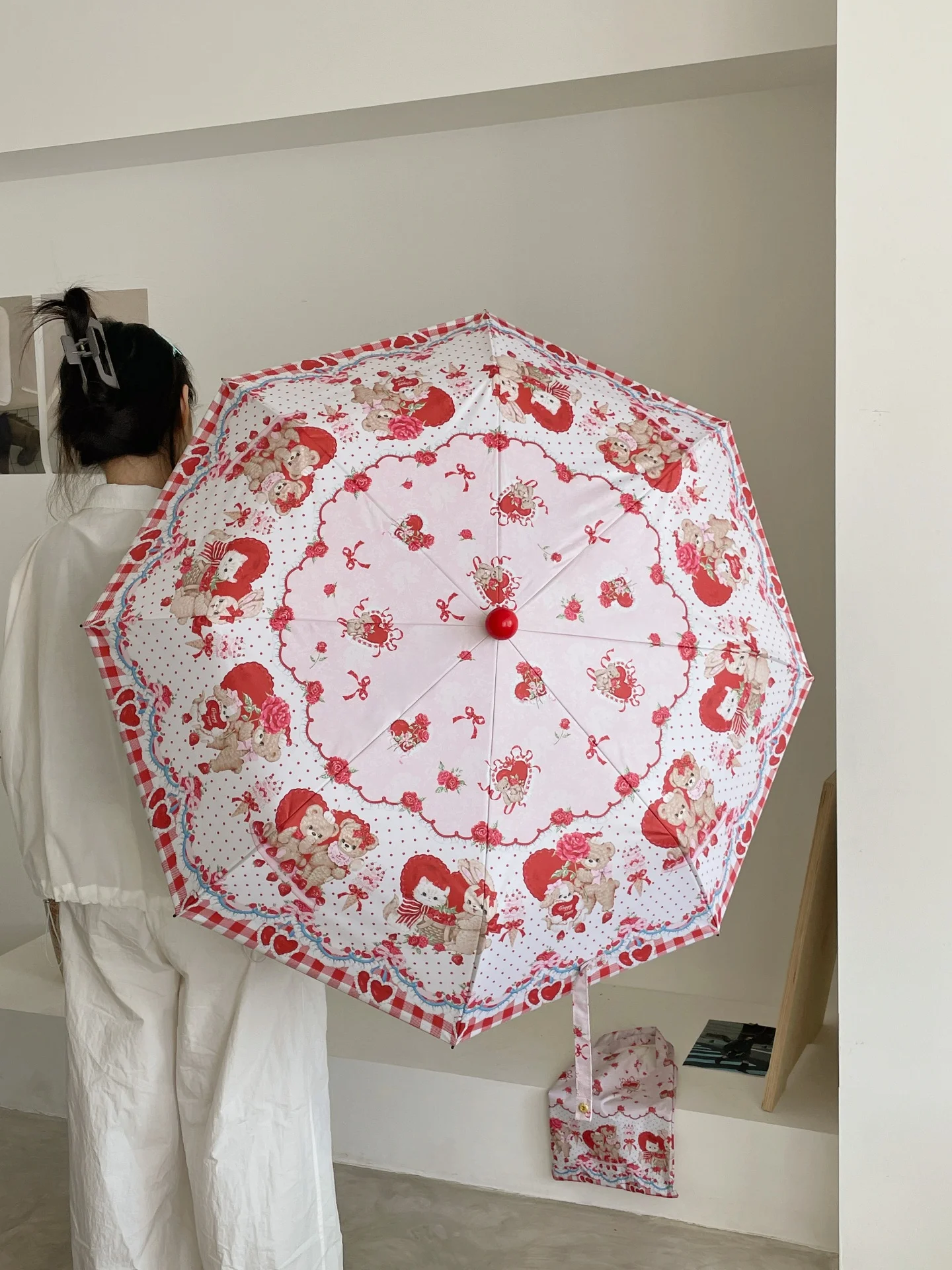 

Lolita Rose Letter Sunade Auatic Umbrella Women's Sunscreen UV Protection Rain And Sun Dual Purpose Bla Glue Sunade ...