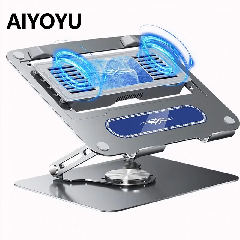 

Подставка для радиатора ноутбука двухслойная, 360° ° вращающийся складной, бесшумный рассеиватель тепла и охлаждение, подходящий для ноутбуков всех размеров.