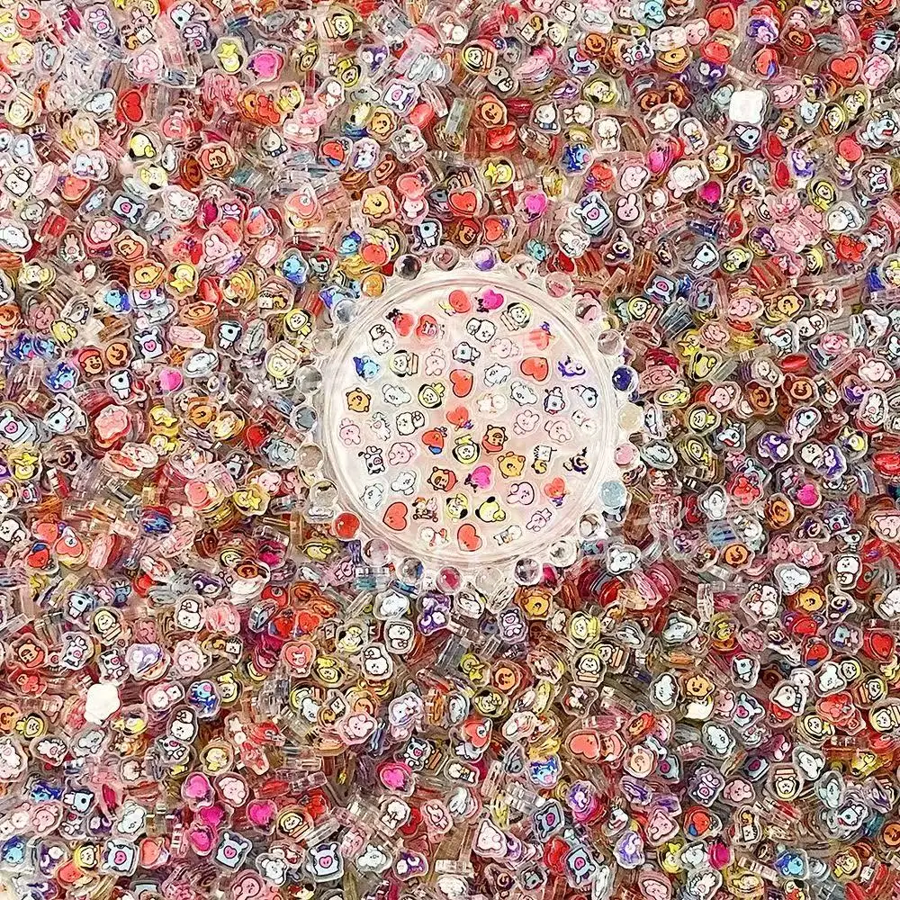 100 Stück BT21 BTS Einlagige 1cm/2cm/4cm Acrylstücke, Zubehör für DIY-Bastelmaterialien, Shake-Zubehör – Detail 6