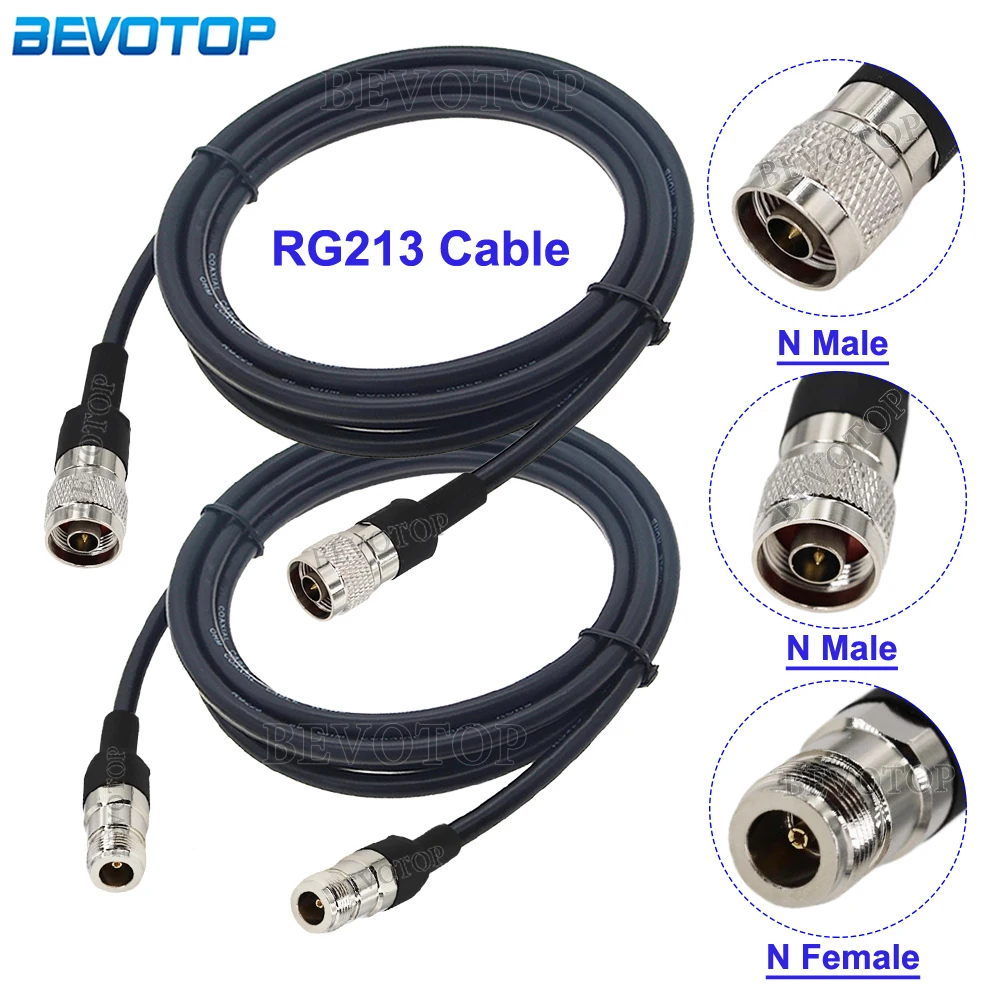 1Pcs RG213 Cable N Male to N Male/Female Connector 50-7 Low Loss Pigtail Extension Jumper for CB Radio Ham Radio FM Transmitter
