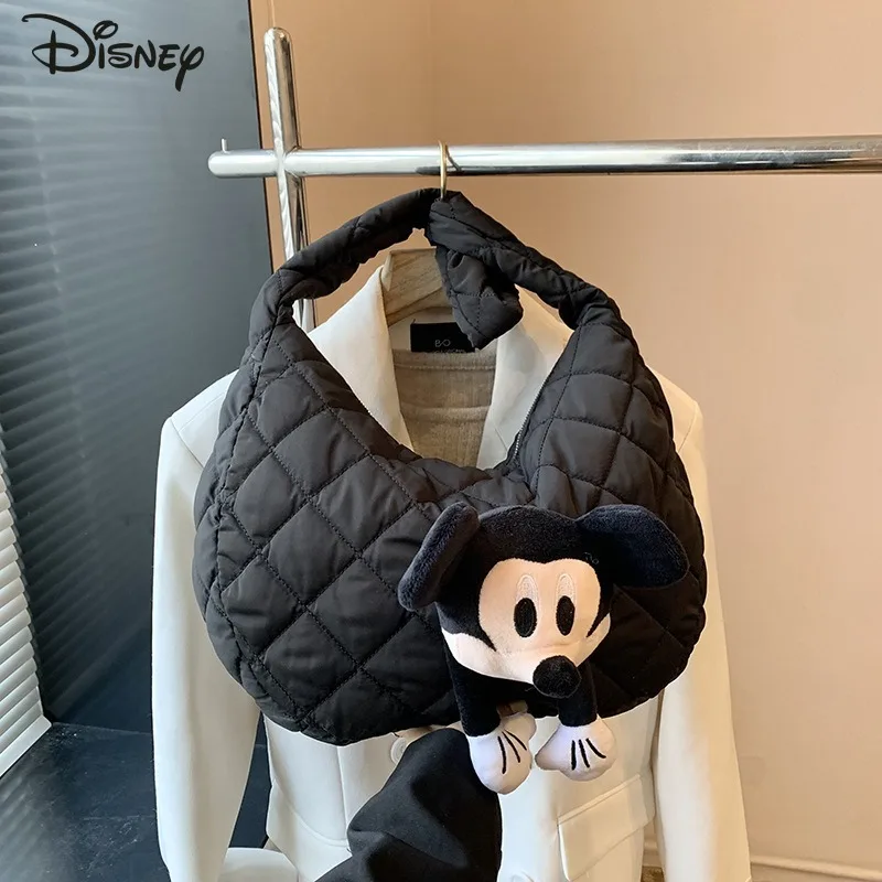 Disney Mickey 2024 New Women's Doll Bag Fashion High Quality Women's Shoulder Bag Cartoon Large Capacity Women's Commuter Bag