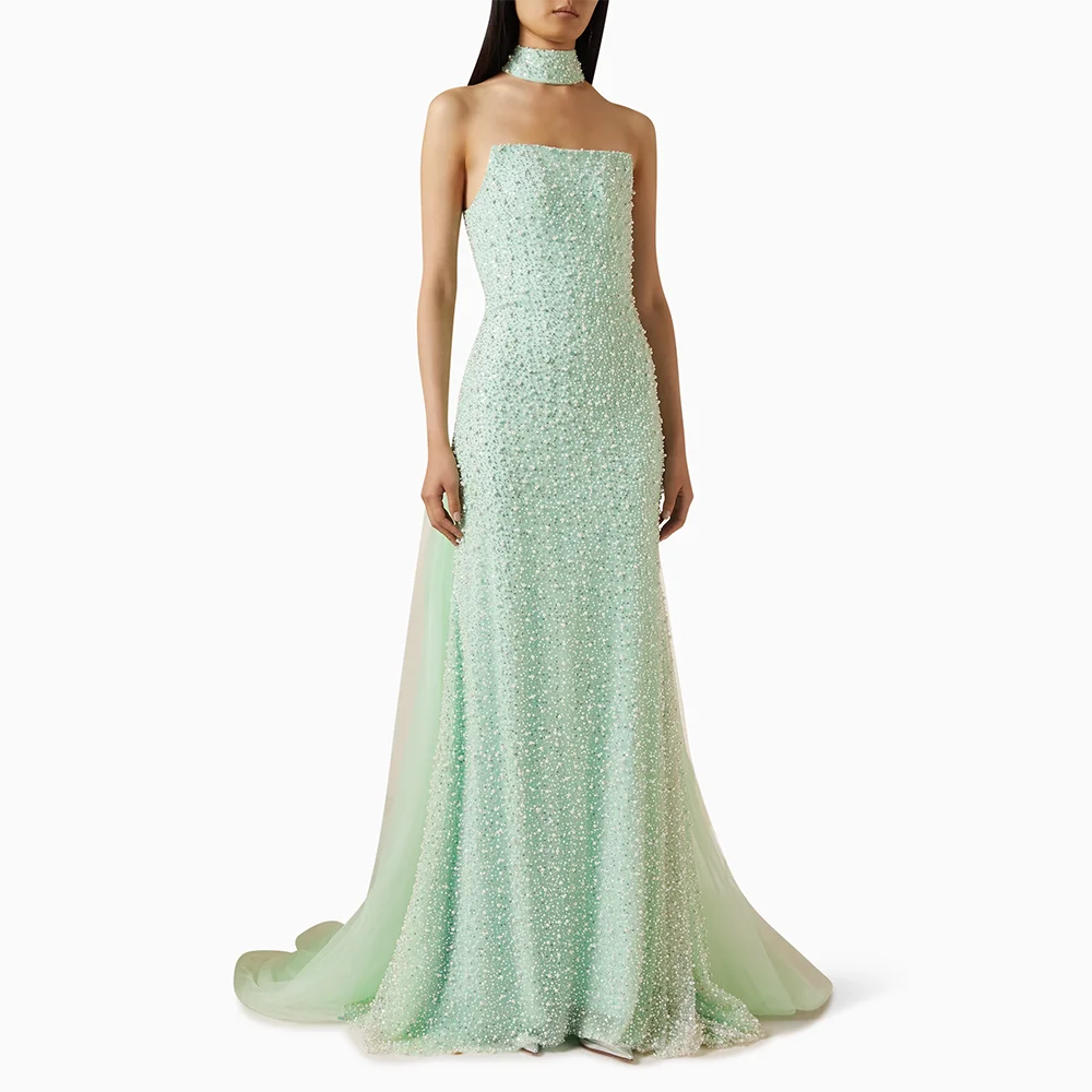 

Customized Strapless Evening Dresses Sleevesless Formal Occasion Prom Gowns Mermaid Crysttal Floor Length Evening Dress 2026