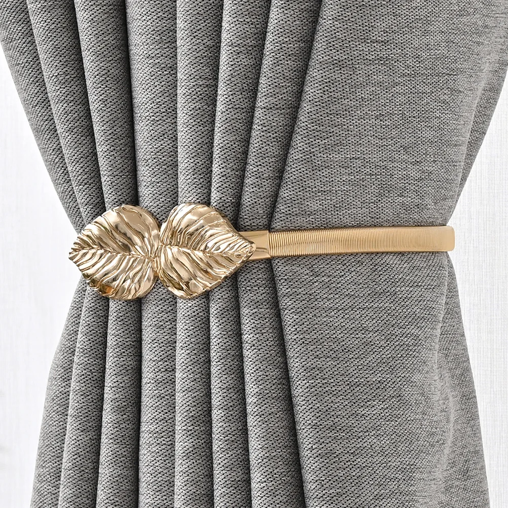 

2Pcs Metal Curtain Holdbacks Elegant Design Easy Fix Remove Home Decor Accessory Leaf Curtain Tiebacks Home Decor