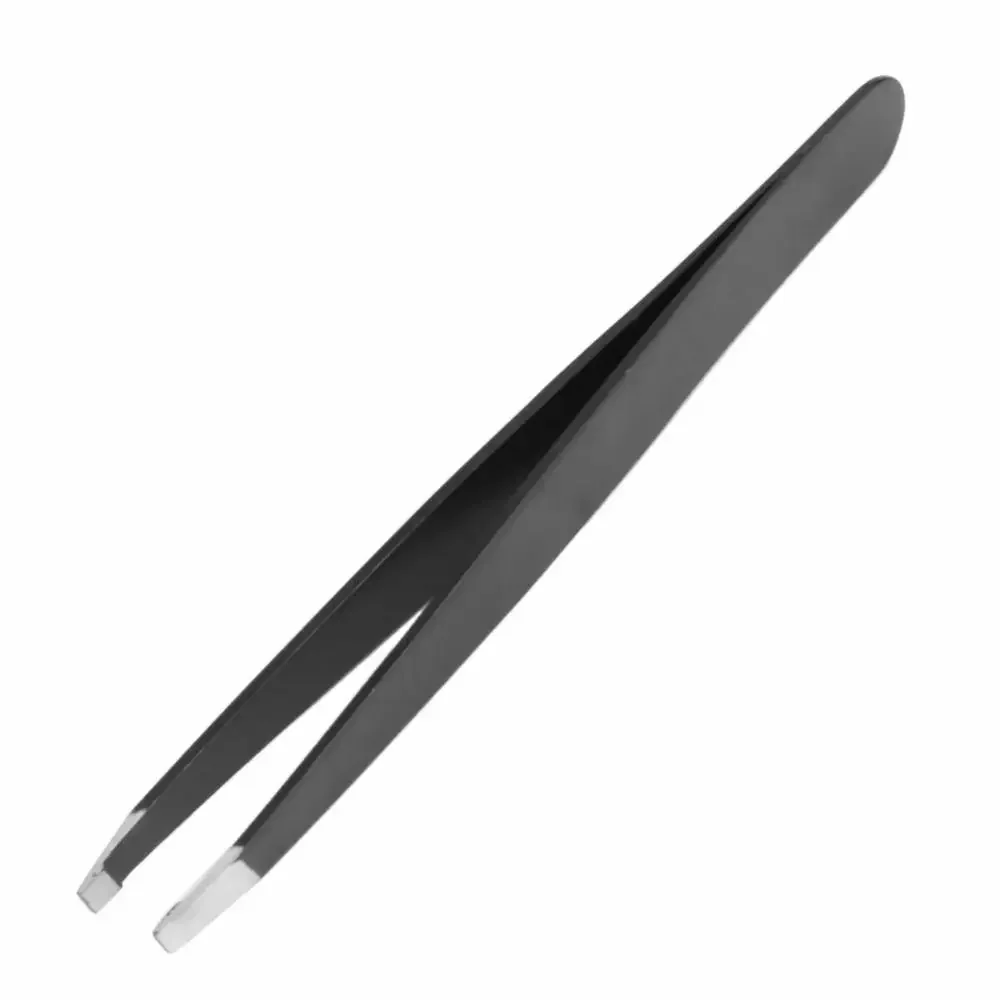 1Pc Eyebrow Tweezer Stainless Steel Professional Flat Tip Tweezers For Hair Removal Face Eyes Makeup Tool