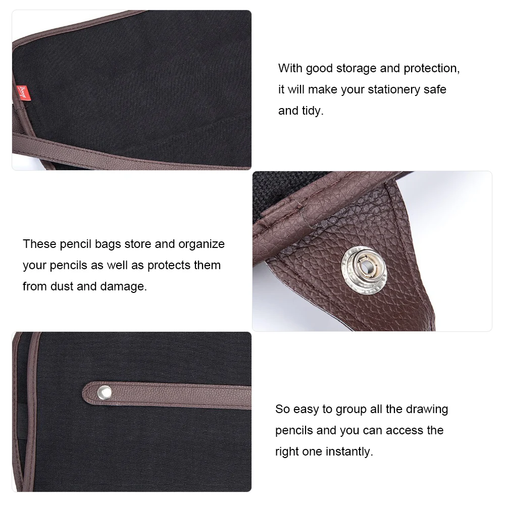 

Canvas Pencil Roll Up Case Large Capacity Stationery Organizer Rollable Pencil Holder Wrap With 72 Holes