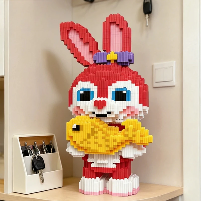

38CM Cute Goldfish Rabbit Creative Building Blocks Set Educational DIY Assembly Toy Room Ornaments Children's Toys Birthday Gift