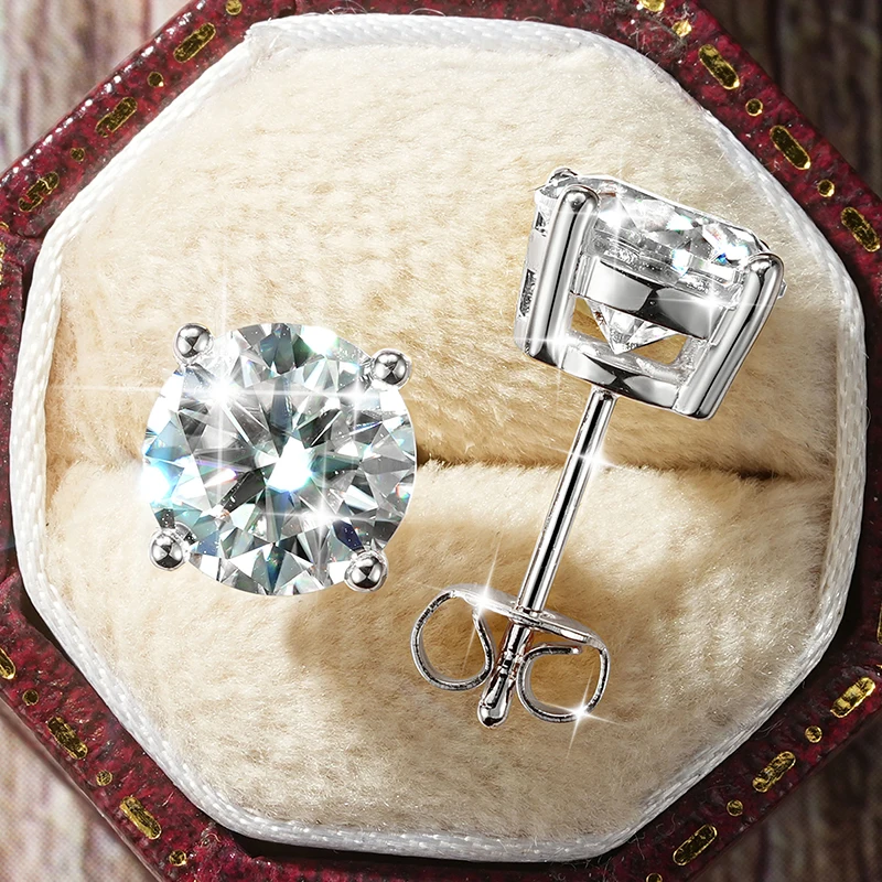 Lnngy 0,3-2CT Moissanit-Ohrstecker für Damen, 14 Karat Gold gefüllt, funkelnder Labor-Diamant-Ohrring mit vier Krallen und Zertifikaten – Detail 11