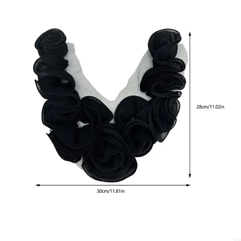 Multiple Use Pleated Flower Patches For Enthusiasts To Decorate Bags And Clothing With Unique Designs Y08E