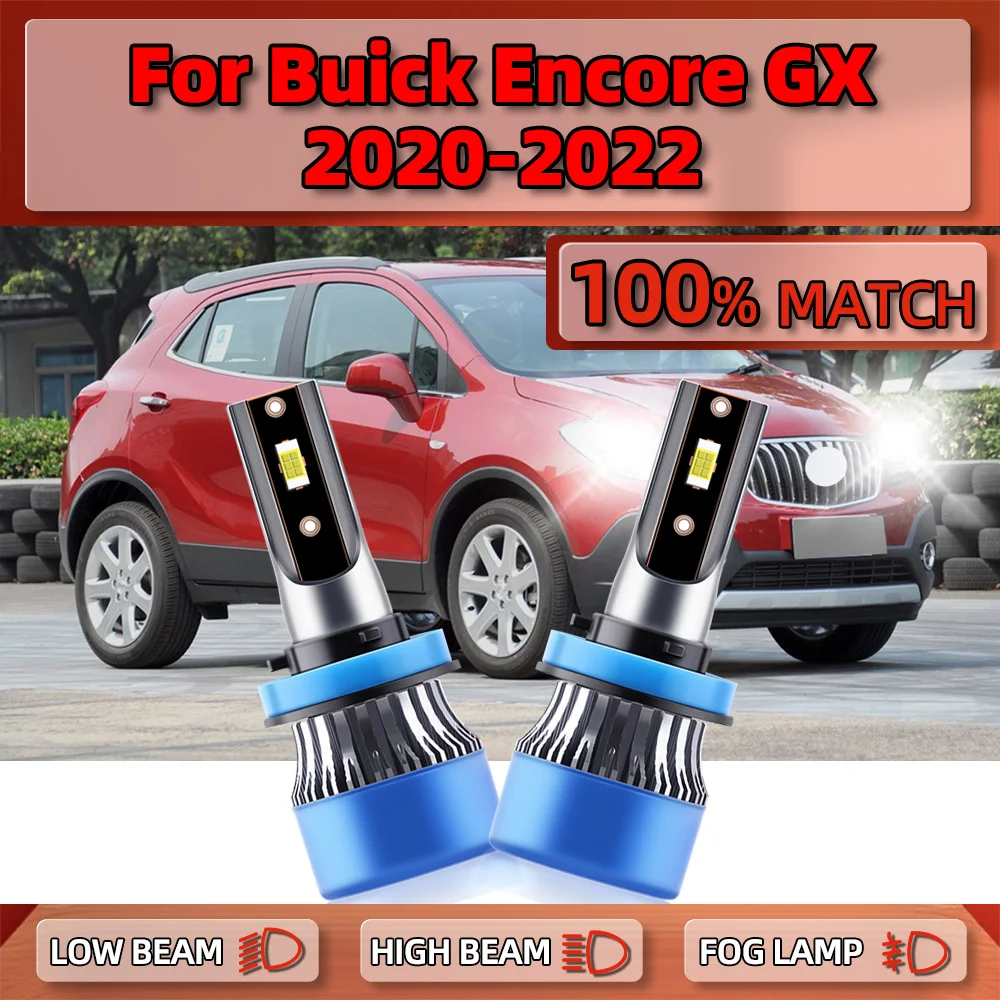 H11 Car Headlight Bulbs 120W 20000LM Canbus LED Headlamps 12V 6000K White Auto Lamps For Buick Encore GX 2020 2021 2022