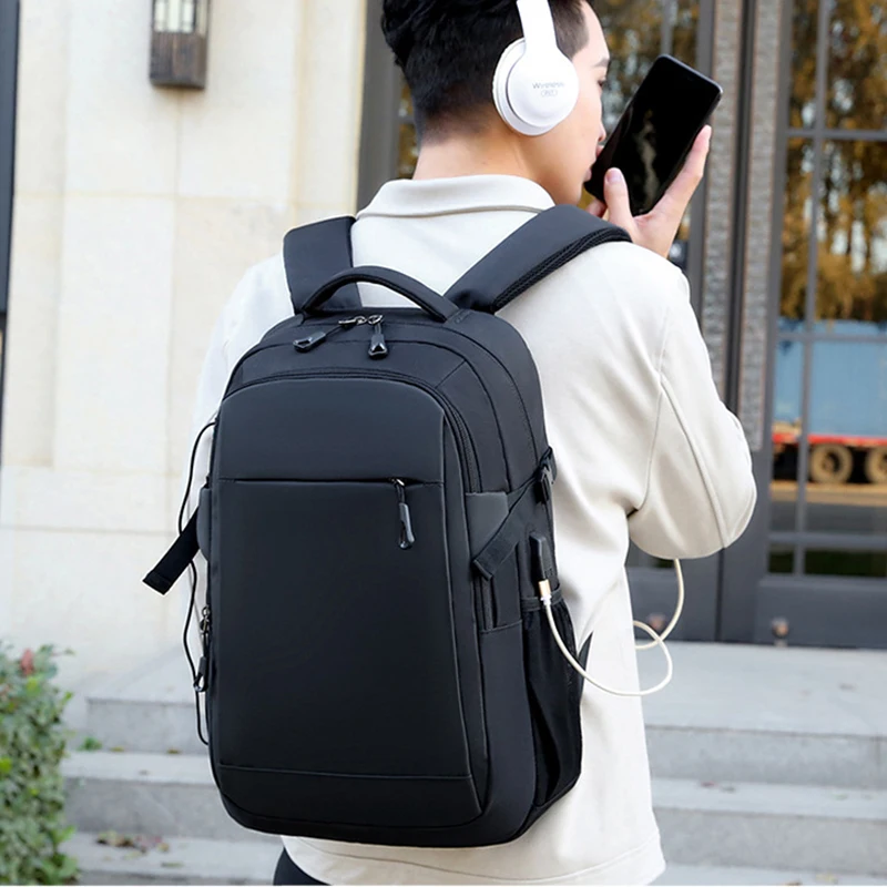 Backpack USB Headphone Jack Large Capacity Waterproof Travel Bag Boarding Carry-on Business 15.6 inch Computer Storage Y83A