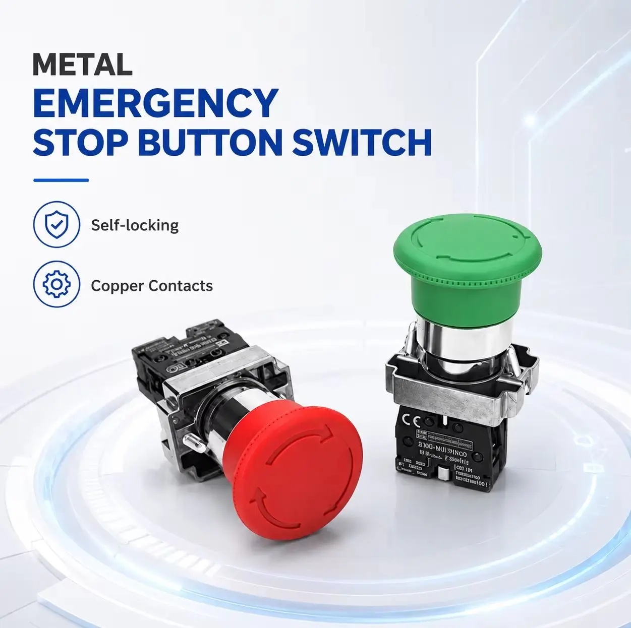 XB2-BS542 Push button switch mushroom head emergency stop button BS541 BS544 BS545